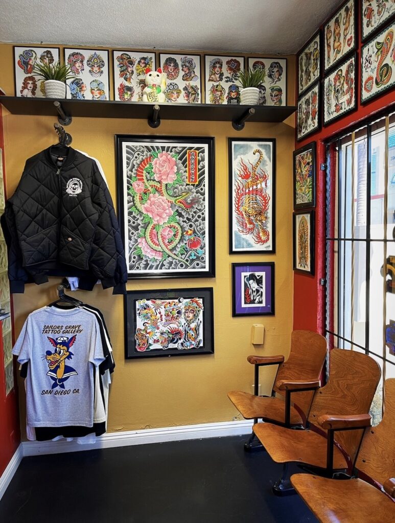 Lobby in Sailor's Grave tatoo parlor